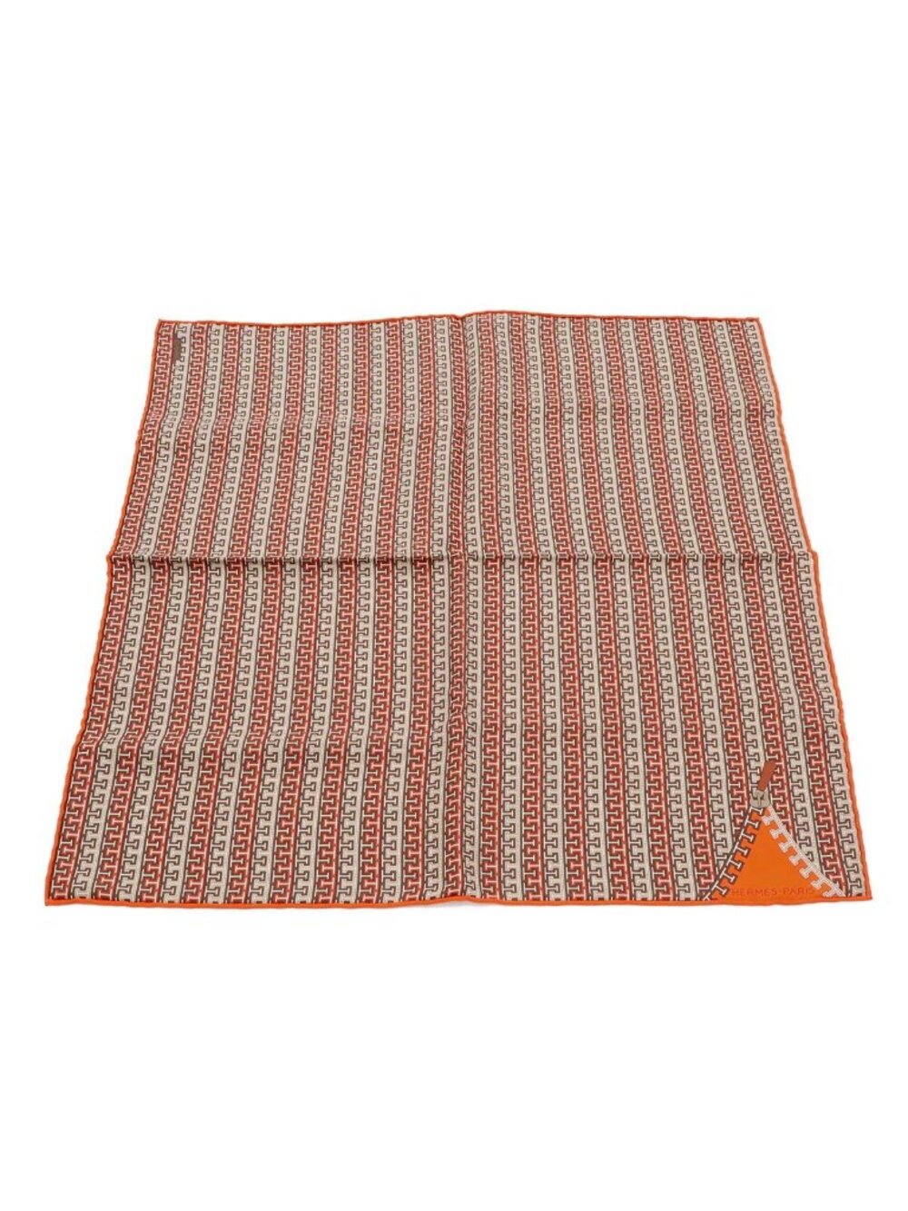 Hermes Carre 40 Petit Scarf Handkerchief Bandana Pocket Square Zipper Pattern